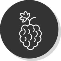 Raspberries Line Grey Circle Icon vector