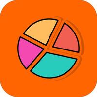 Pie Chart Filled Orange background Icon vector