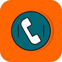 Phone Call Filled Orange background Icon vector