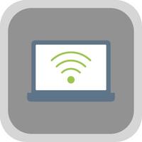 Internet Connection Flat Round Corner Icon vector