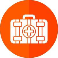 First Aid Kit Glyph Red Circle Icon vector