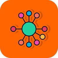 Diagram Filled Orange background Icon vector