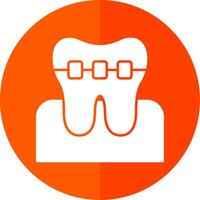 Braces Glyph Red Circle Icon vector