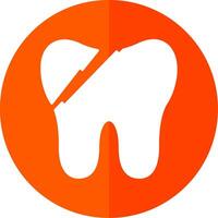 Broken Tooth Glyph Red Circle Icon vector