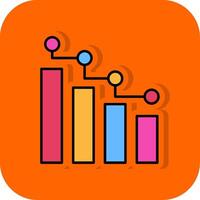 Stats Filled Orange background Icon vector