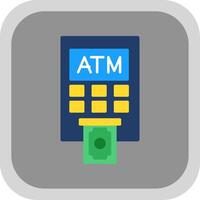 Atm Machine Flat Round Corner Icon vector