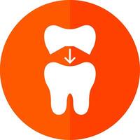 Tooth Cap Glyph Red Circle Icon vector