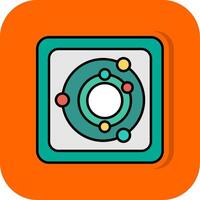 Radar Filled Orange background Icon vector