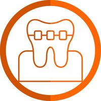 Braces Line Orange Circle Icon vector