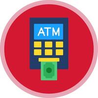 Atm Machine Flat Multi Circle Icon vector