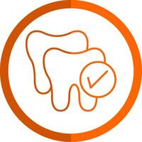 Dental Checkup Line Orange Circle Icon vector
