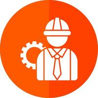 Engineer Glyph Red Circle Icon vector