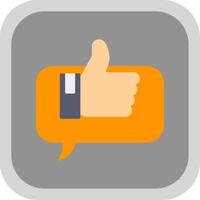 Positive Comment Flat Round Corner Icon vector