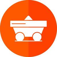 Trolley Glyph Red Circle Icon vector
