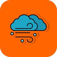 Windy Filled Orange background Icon vector