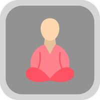Meditation Flat Round Corner Icon vector
