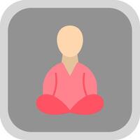 Meditation Flat Round Corner Icon vector