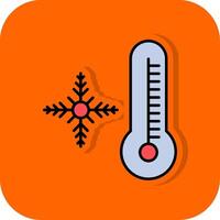 Snowflake Filled Orange background Icon vector