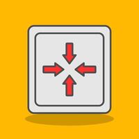 Exit Full Screen Filled Shadow Icon vector