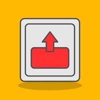 Out Filled Shadow Icon vector
