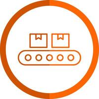 Conveyor Line Orange Circle Icon vector