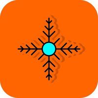 Snowflake Filled Orange background Icon vector