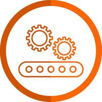 Setting Line Orange Circle Icon vector