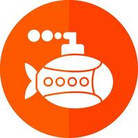 Submarine Glyph Red Circle Icon vector