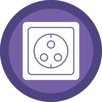Wall Socket Glyph Multi Circle Icon vector