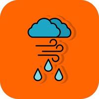 Humidity Filled Orange background Icon vector