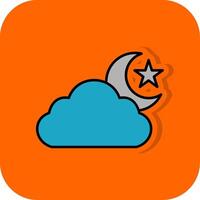 Cloud Filled Orange background Icon vector