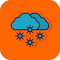 Snowy Filled Orange background Icon vector