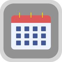 Calendar Flat Round Corner Icon vector