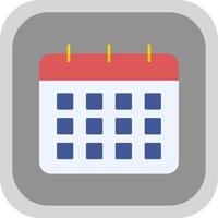 Calendar Flat Round Corner Icon vector