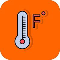 Fahrenheit Degrees Filled Orange background Icon vector