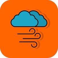 Windy Filled Orange background Icon vector