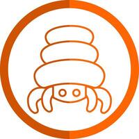 Hermit Crab Line Orange Circle Icon vector