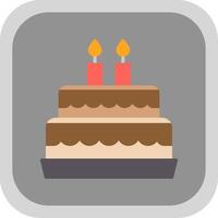 Cake Flat Round Corner Icon vector