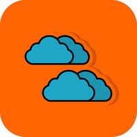 Cloudy Filled Orange background Icon vector