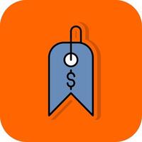 Tag Filled Orange background Icon vector