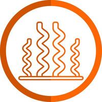 Seaweed Line Orange Circle Icon vector