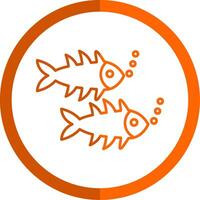 Codfish Line Orange Circle Icon vector