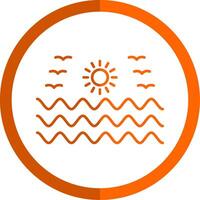 Sea Water Line Orange Circle Icon vector