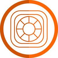 Lifebuoy Line Orange Circle Icon vector