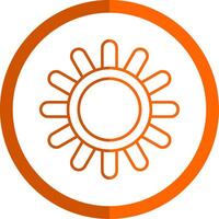 Sea Urchin Line Orange Circle Icon vector