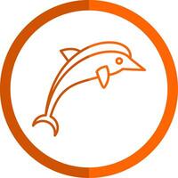 Dolphin Line Orange Circle Icon vector