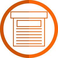 almacenamiento caja línea naranja circulo icono vector