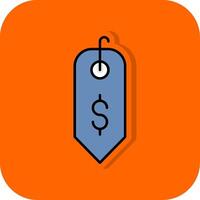 Dollar Sign Filled Orange background Icon vector