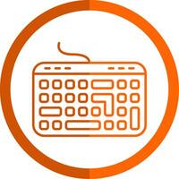 Keyboard Line Orange Circle Icon vector