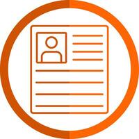 Curriculum Line Orange Circle Icon vector